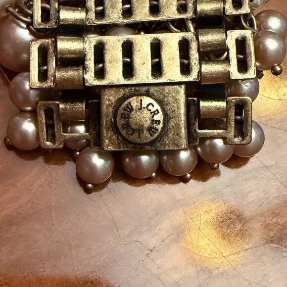 J.Crew Pearl & Crystal Cluster Bracelet – Wide Statement Cuff - Picture 3 of 4